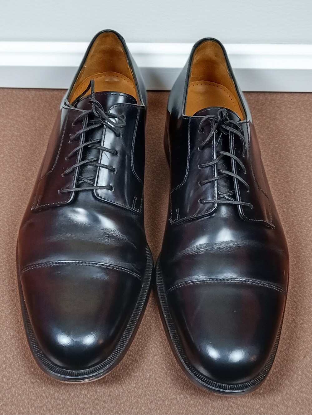 Cole Haan City Black Leather Cap Toe Derby Dress Shoes 10D